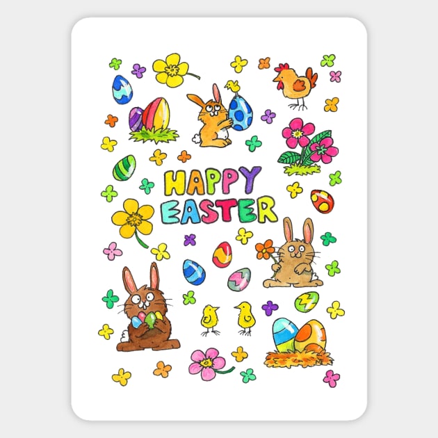 Cute Happy Easter card Sticker by nicolejanes